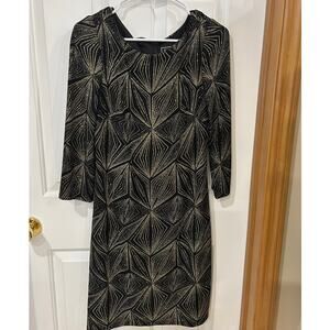 JH Evenings black with gold glitter dress cocktail evening